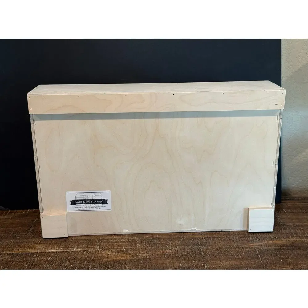 Stamp-n-Storage Wood Ink Pad Holder 70 Slot Organizer Made in USA Wall Mountable